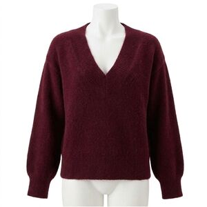 NEW FIFTEEN TWENTY heather v-neck sweater in wine